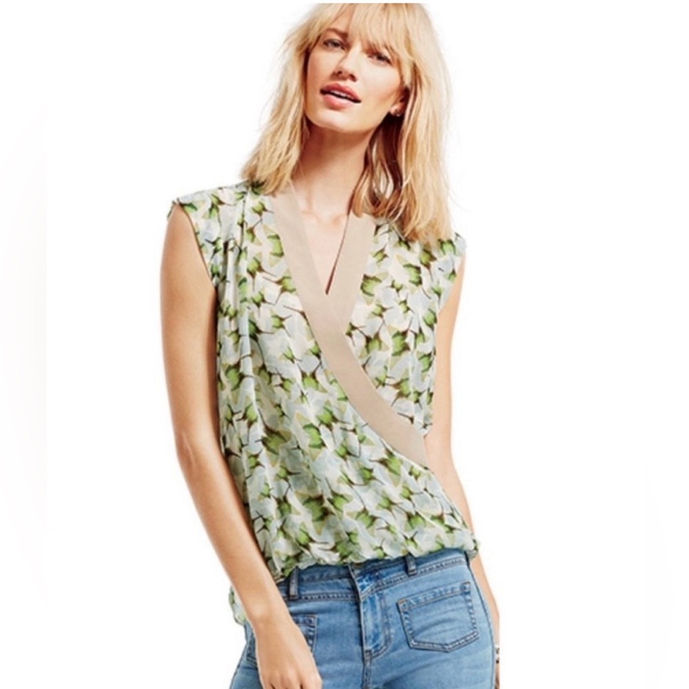 CAbi Faux Wrap Butterfly Blouse